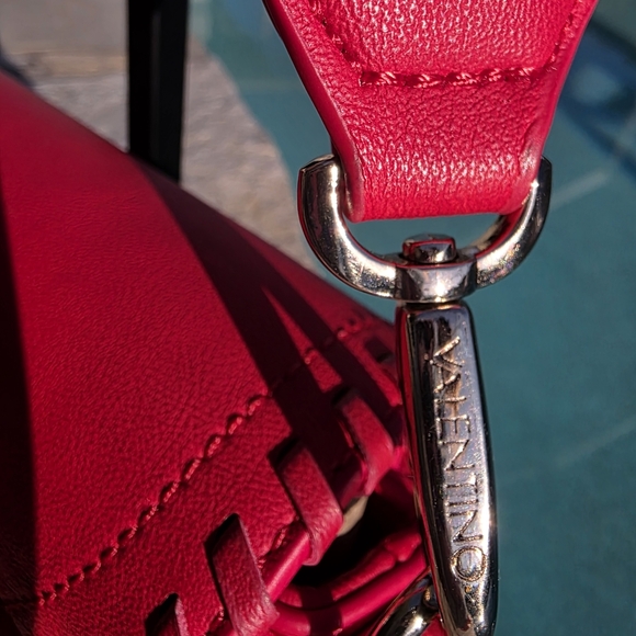 Valentino By Mario Valentino Red Crossbody Bag With Braided Trim - Picture 4 of 15